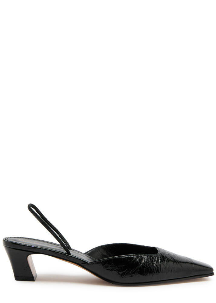 Khaite Roosevelt 40 Patent Leather Slingback Pumps - Black Cover