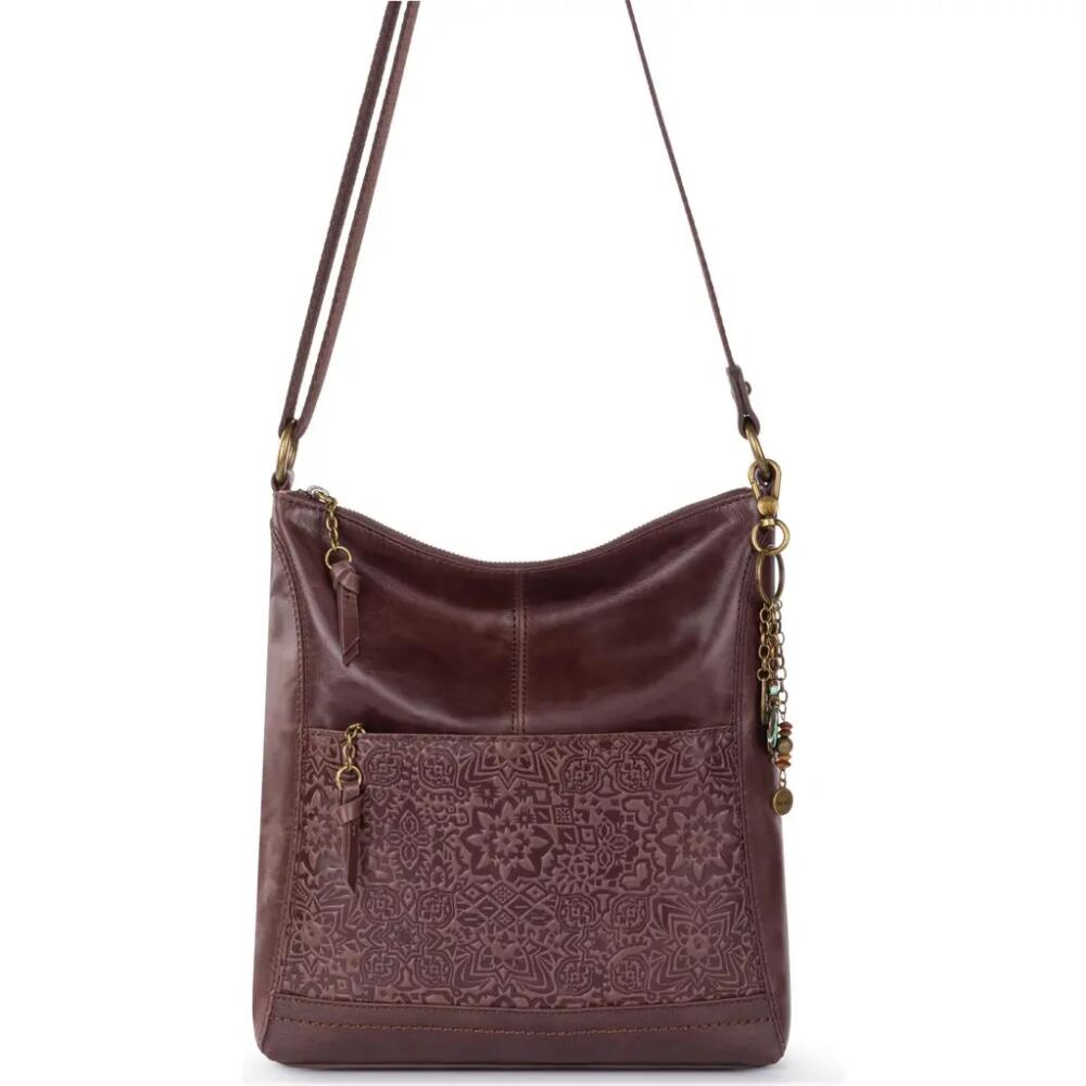 The Sak Lucia Crossbody in Mahogany Tile Emboss Cover