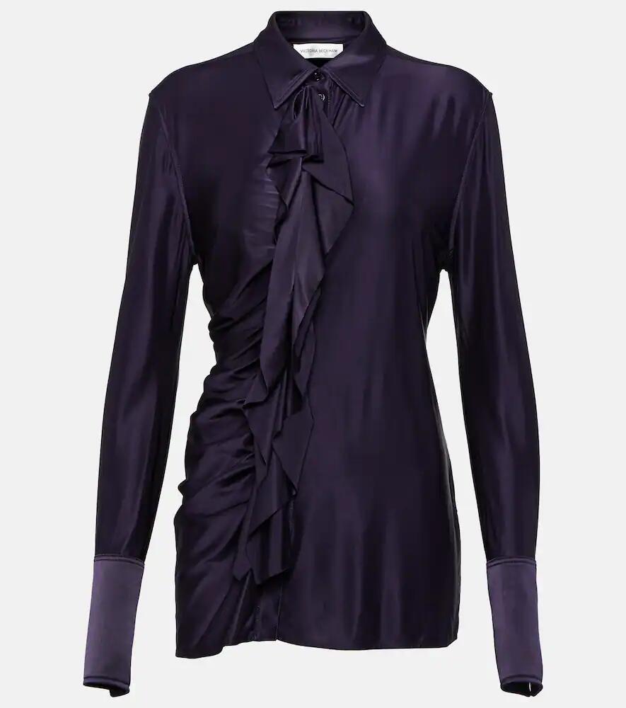 Victoria Beckham Ruffled satin shirt Cover