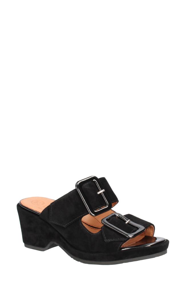 L'Amour des Pieds Maulia Block Heel Slide Sandal in Black Cover