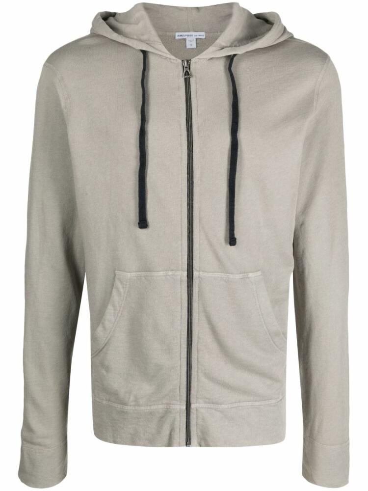 James Perse Supima-cotton zip-up hoodie - Grey Cover