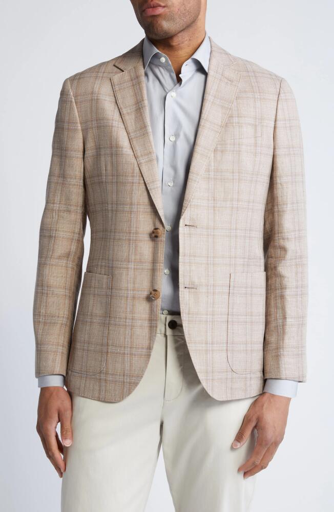 Nordstrom Plaid Linen & Cotton Sport Coat in Tan Pisa Plaid Cover