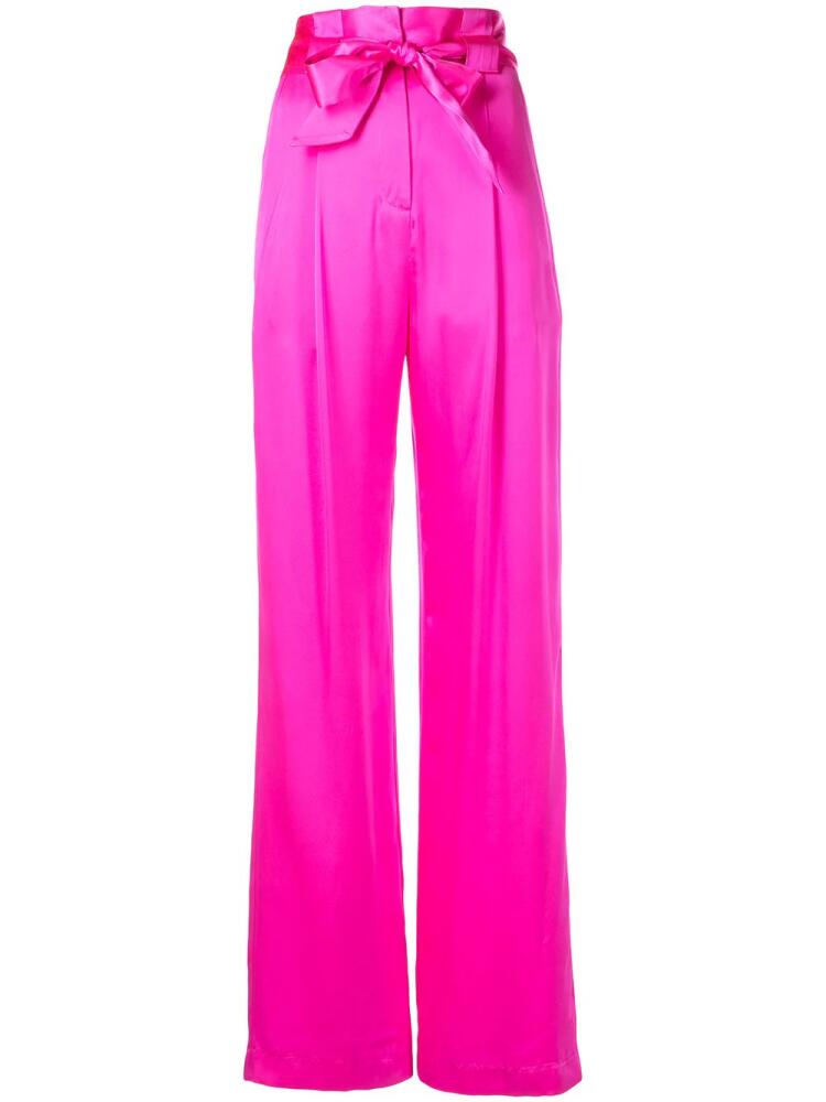 Michelle Mason high-waisted pleated silk trousers - Pink Cover