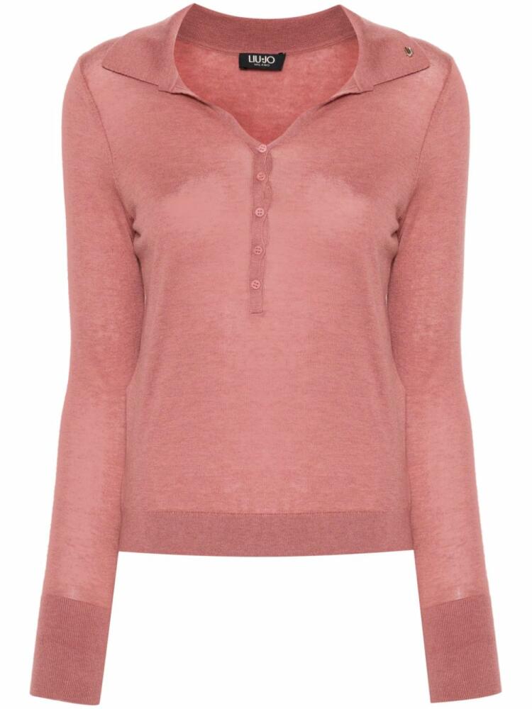 LIU JO knitted polo top - Pink Cover