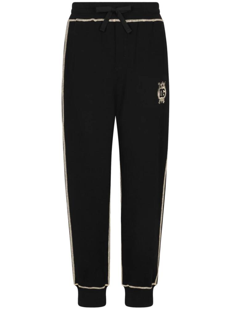 Dolce & Gabbana logo-print cotton track pants - Black Cover