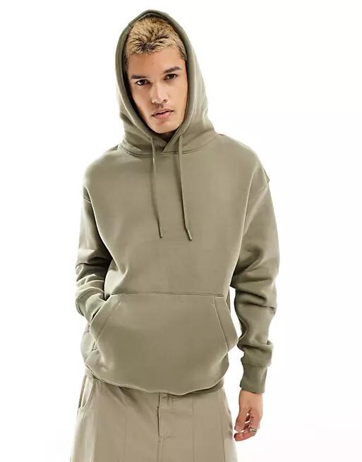 Pull & Bear hoodie in khaki-Green Cover