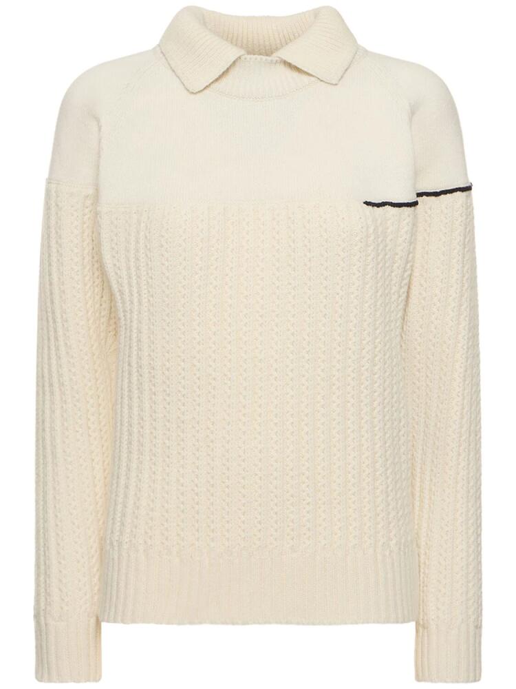 VICTORIA BECKHAM Collar Detail Wool Sweater Cover