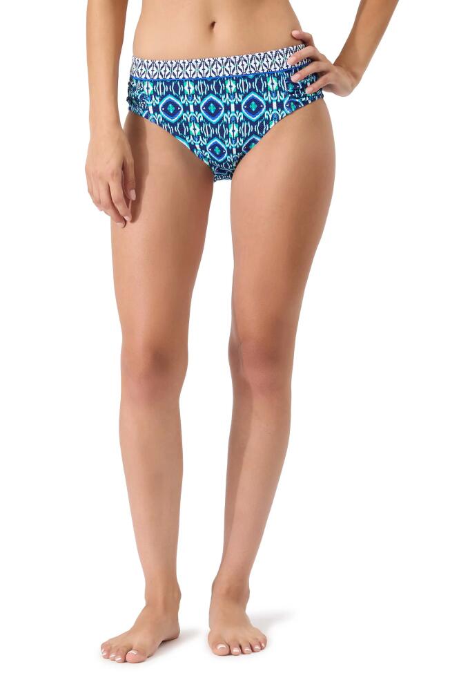 Tommy Bahama Island Cays Ikat High Waist Bikini Bottoms in Beaming Blue Cover