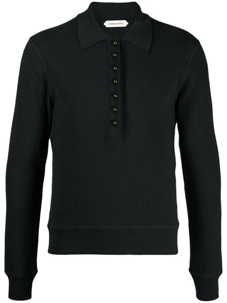 Namacheko Samira ribbed-knit polo shirt - Black Cover