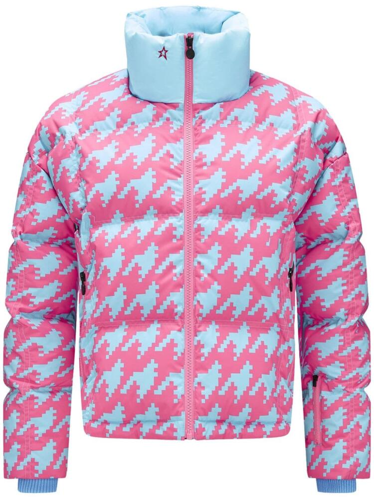 Perfect Moment Nevada Duvet houndstooth ski jacket - Pink Cover