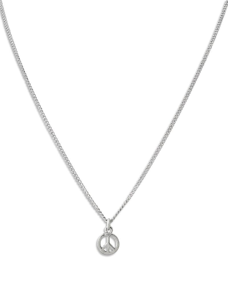 Allsaints Men's Peace Sign Pendant Necklace in Sterling Silver, 20 Cover