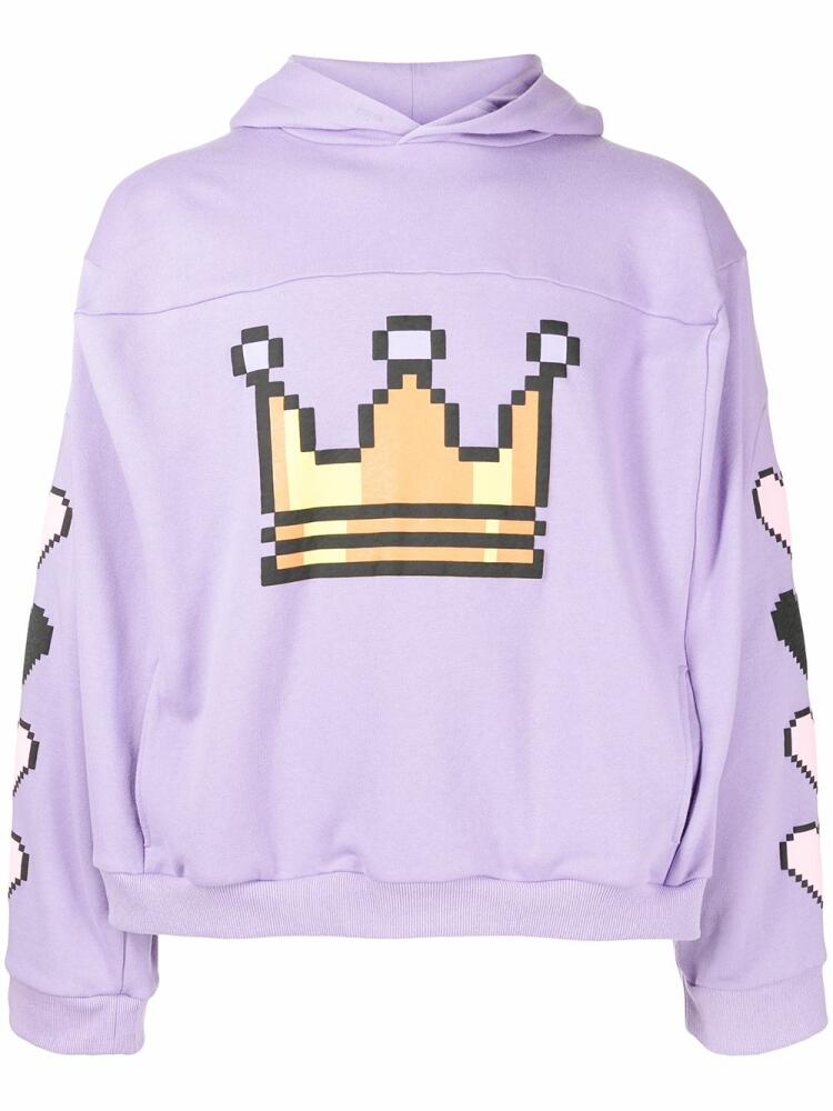 Natasha Zinko Pixel Crown Box Hoodie - Purple Cover