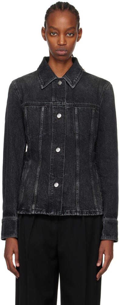 Ferragamo Black Spread Collar Denim Shirt Cover