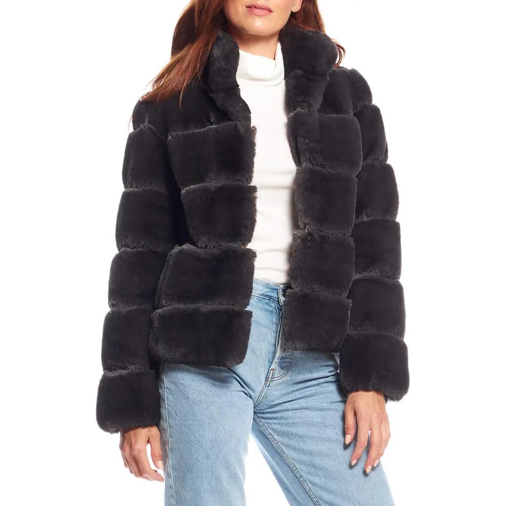 DONNA SALYERS FABULOUS FURS Posh Quilted Faux Fur Jacket in Char Cover