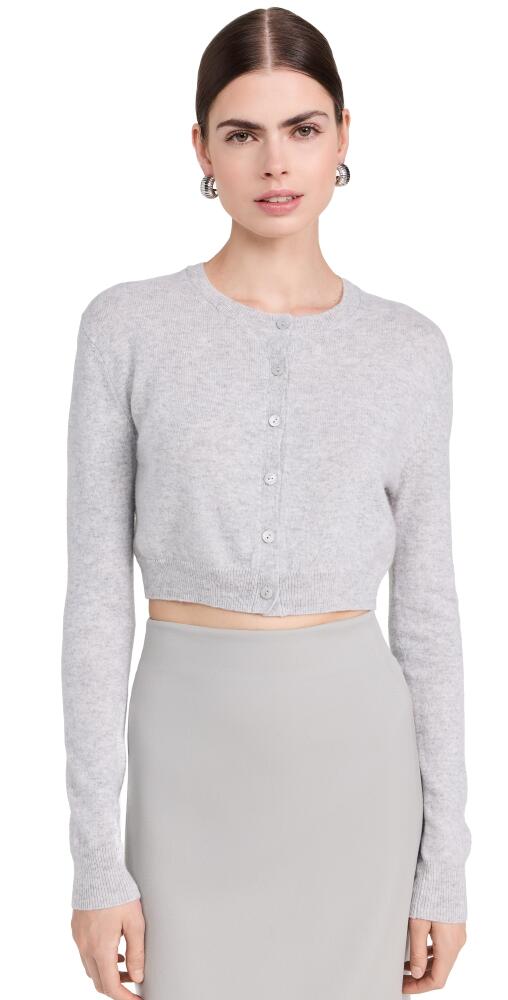 Enza Costa Cashmere Fitted Cardigan Heather Grey Cover