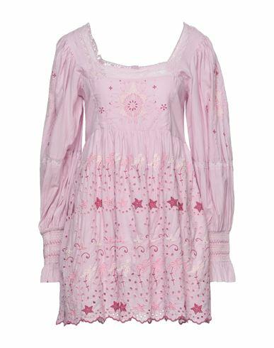 Loveshackfancy Woman Mini dress Pink Cotton Cover