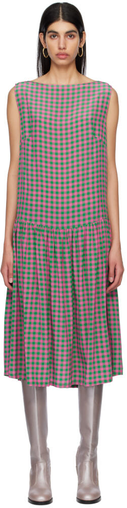 Caro Editions SSENSE Exclusive Pink & Green Heather Midi Dress Cover