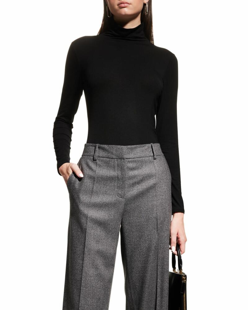 Lafayette 148 New York Veda Jersey Turtleneck Top Cover