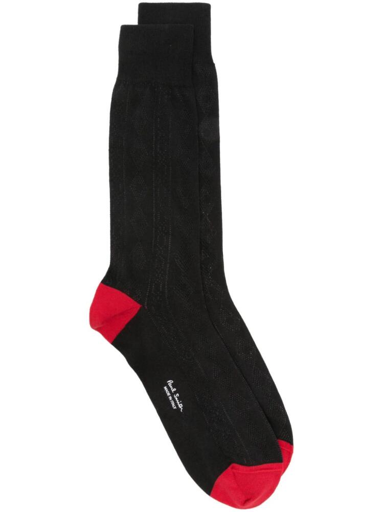 Paul Smith pointelle-knit ankle socks - Black Cover