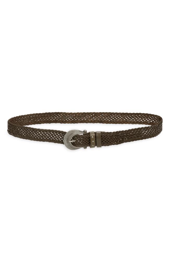 Free People Brix Woven Leather Belt in Tapenade Cover