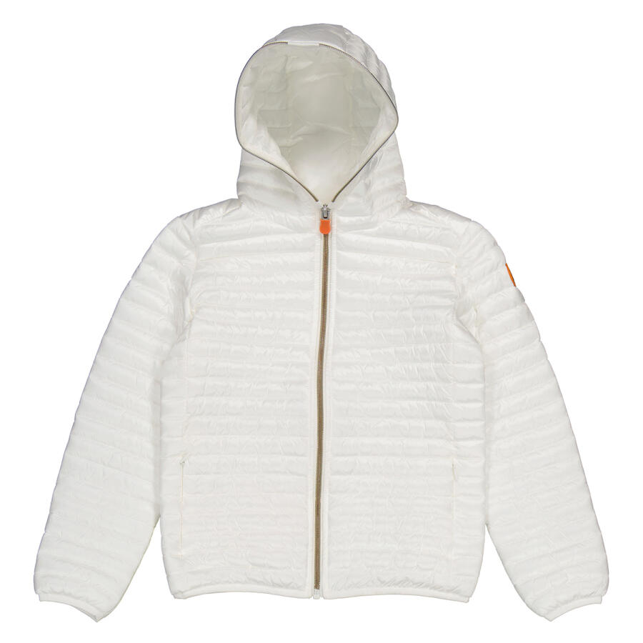 Save The Duck Girls Off White Lola Hooded Puffer Jacket Cover