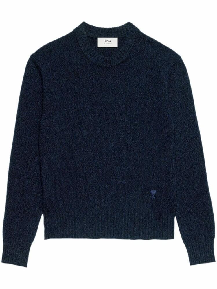 AMI Paris logo-embroidered cashmere jumper - Blue Cover