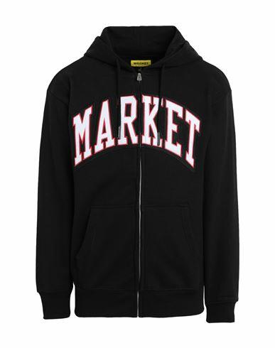 Market Market Arc Zip-up Hoodie Man Sweatshirt Black Cotton Cover