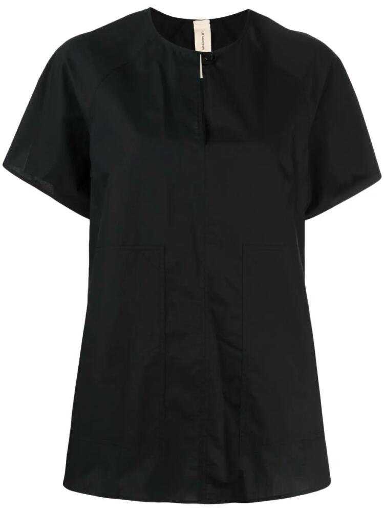 Lee Mathews split-neck cotton blouse - Black Cover