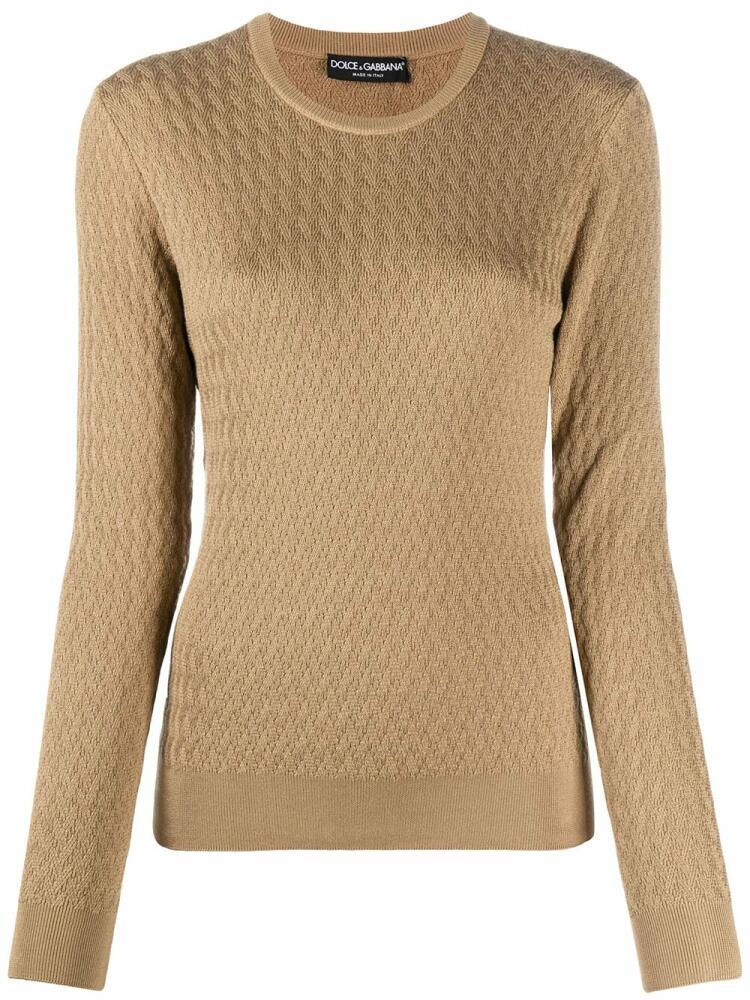 Dolce & Gabbana cable knit silk jumper - Neutrals Cover