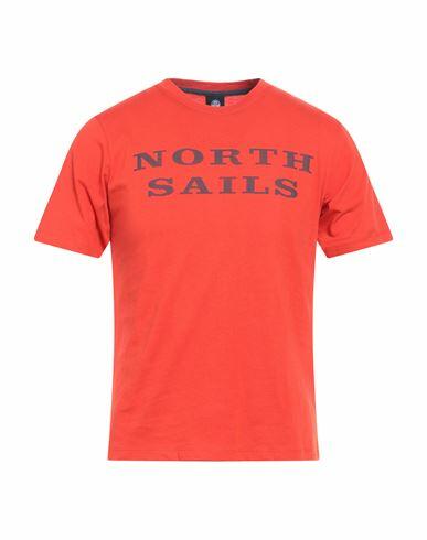 North Sails Man T-shirt Orange Cotton Cover