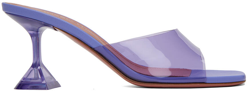 Amina Muaddi Purple Lupita Glass 70 Heeled Sandals Cover