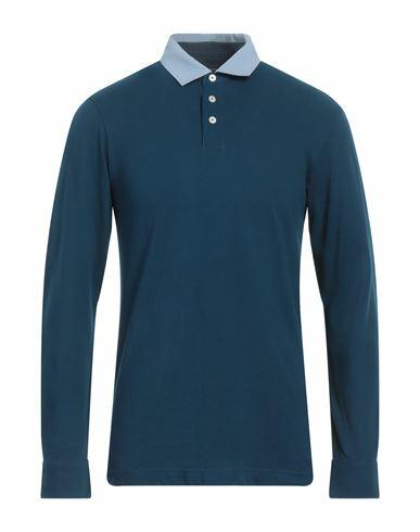 Hackett Man Polo shirt Slate blue Cotton Cover