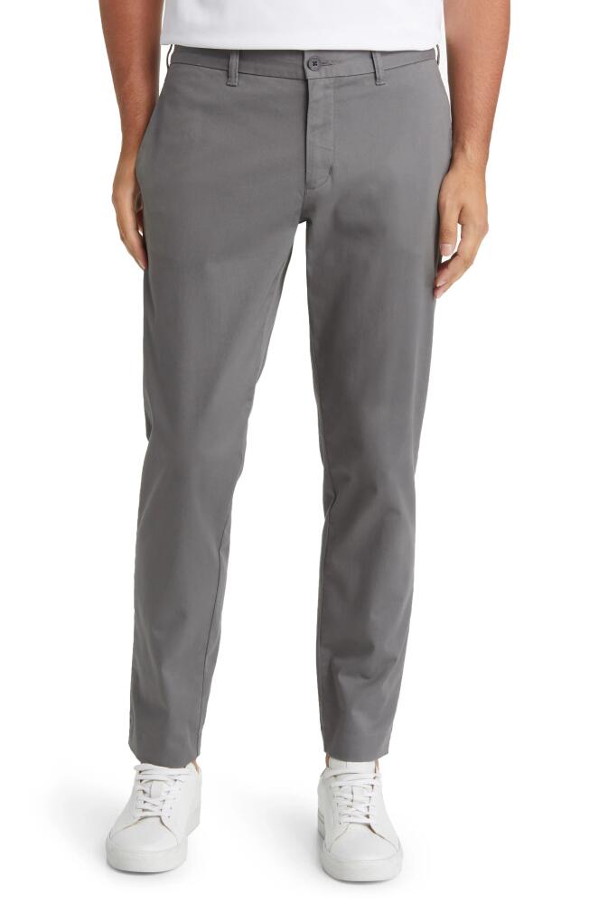 Nordstrom Heron Taper Leg Twill Chino Pants in Grey Castlerock Cover