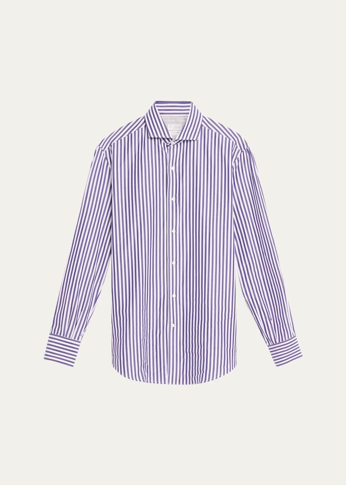 Brunello Cucinelli Men's Striped Button Down Shirt Cover