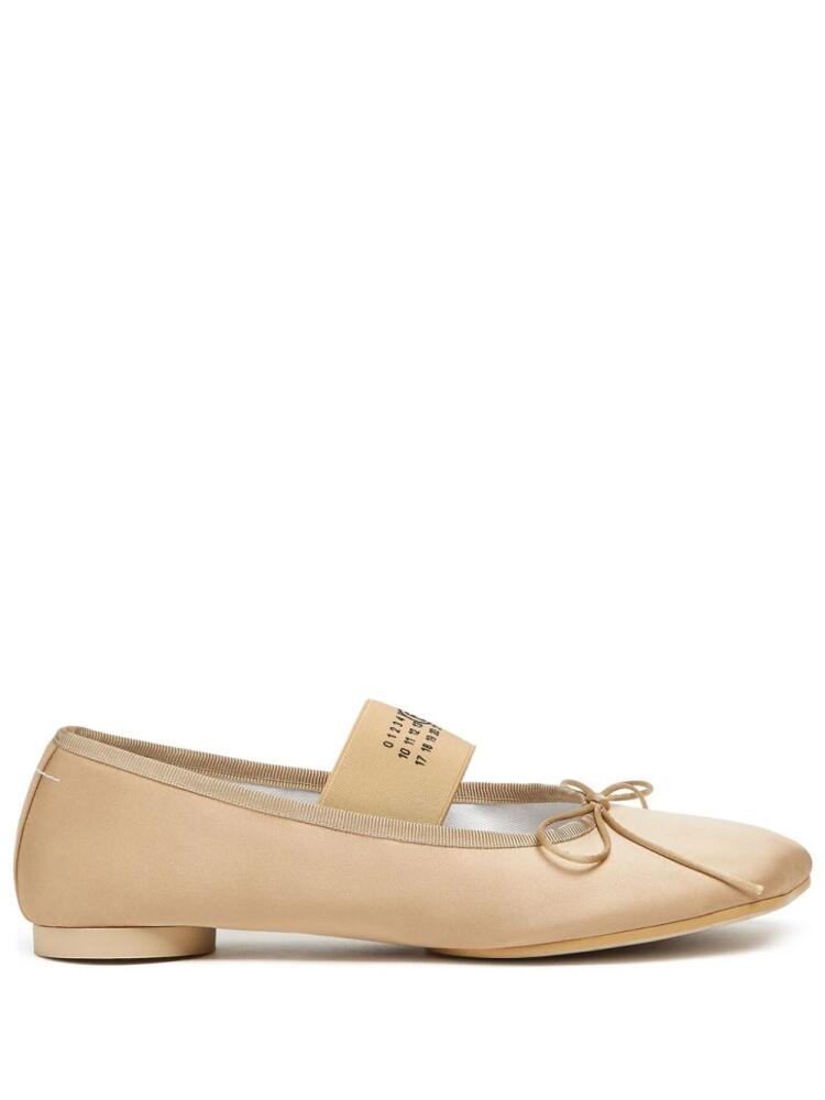 MM6 Maison Margiela Atomic satin ballerina shoes - Neutrals Cover