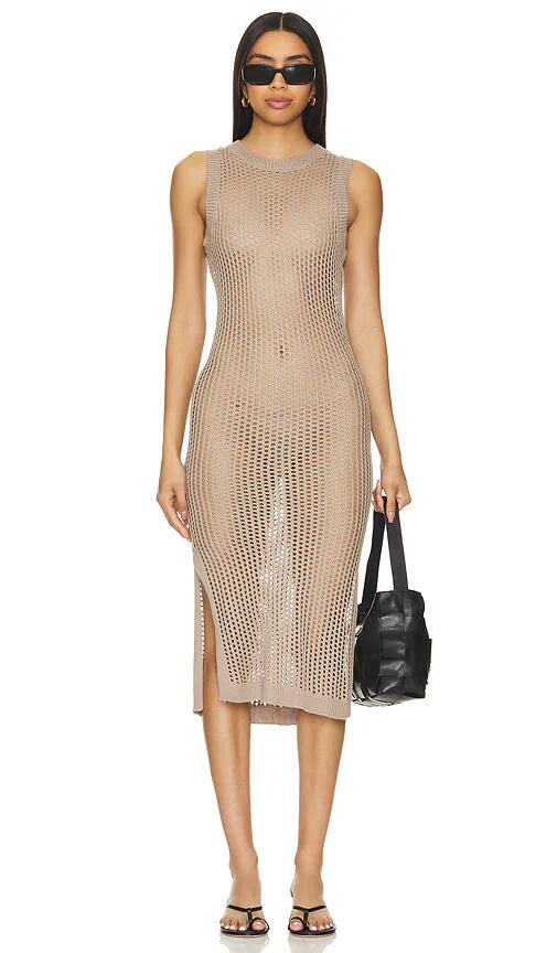 Bobi Midi Dress in Taupe Cover