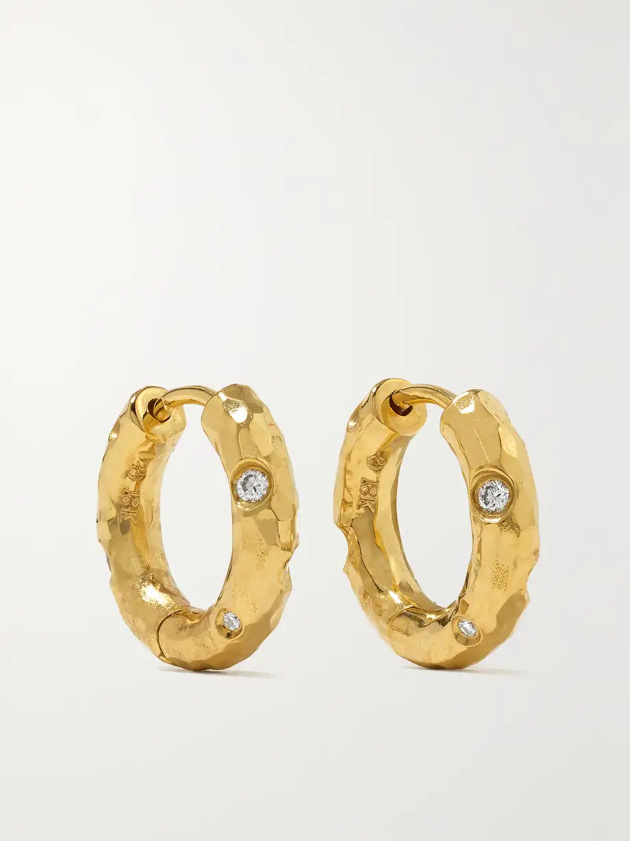 Octavia Elizabeth - + Net Sustain Petite Gemmed Gabby 18-karat Recycled Gold Diamond Hoop Earrings - One size Cover