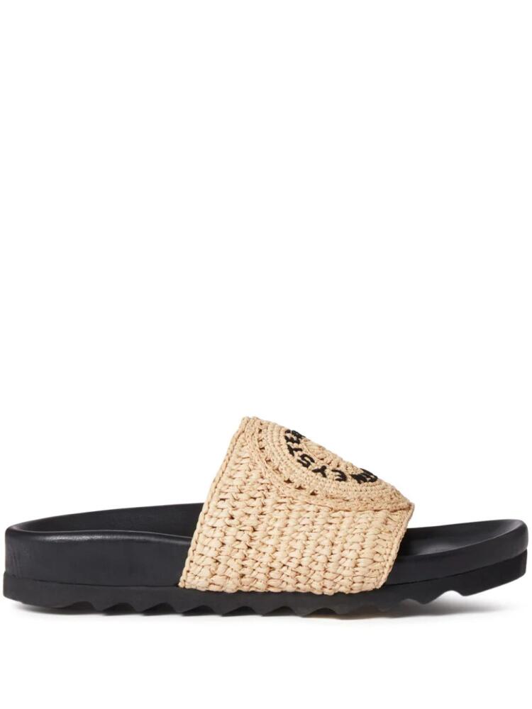 Stella McCartney Elyse raffia slides - Neutrals Cover