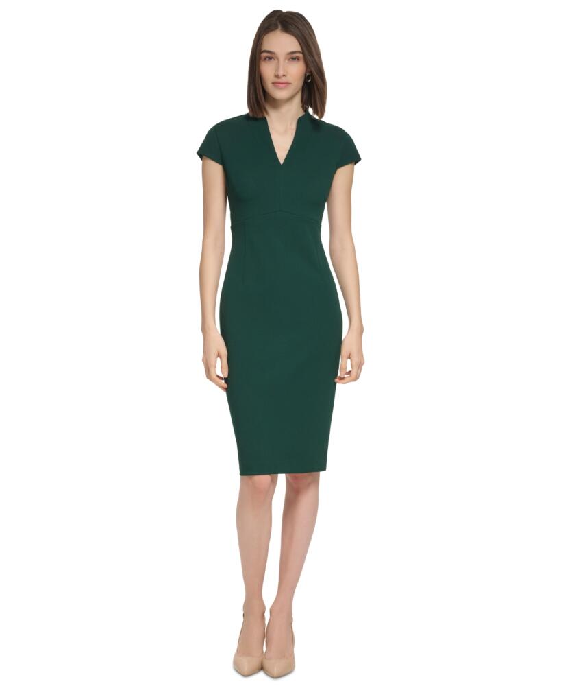 Calvin Klein Petite Short-Sleeve Sheath Dress - Malachite Cover