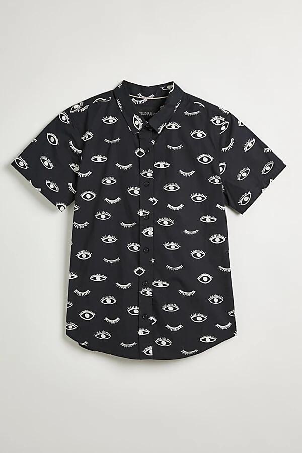 WILDFANG The Essential Button Up Shirt Top in Black/White Cover