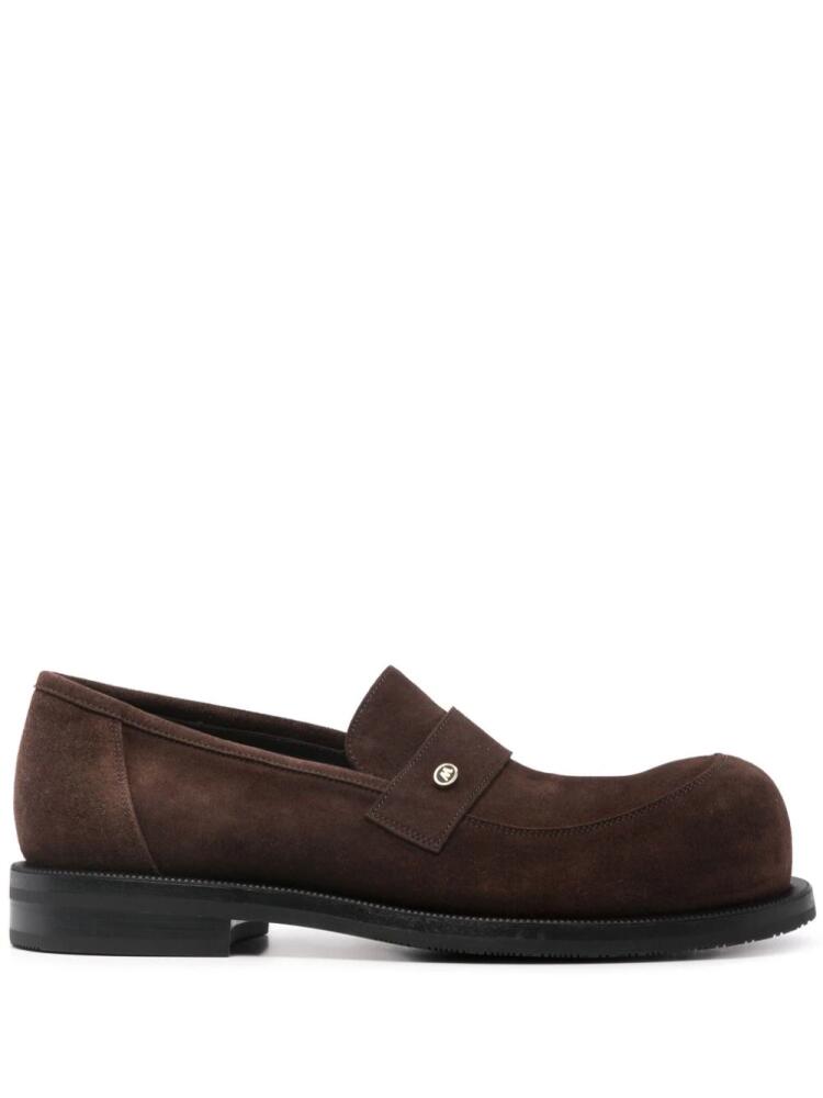 Martine Rose Bulb-toe suede loafers - Brown Cover