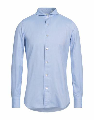 Finamore 1925 Man Shirt Sky blue Size 15 ¾ Cotton Cover