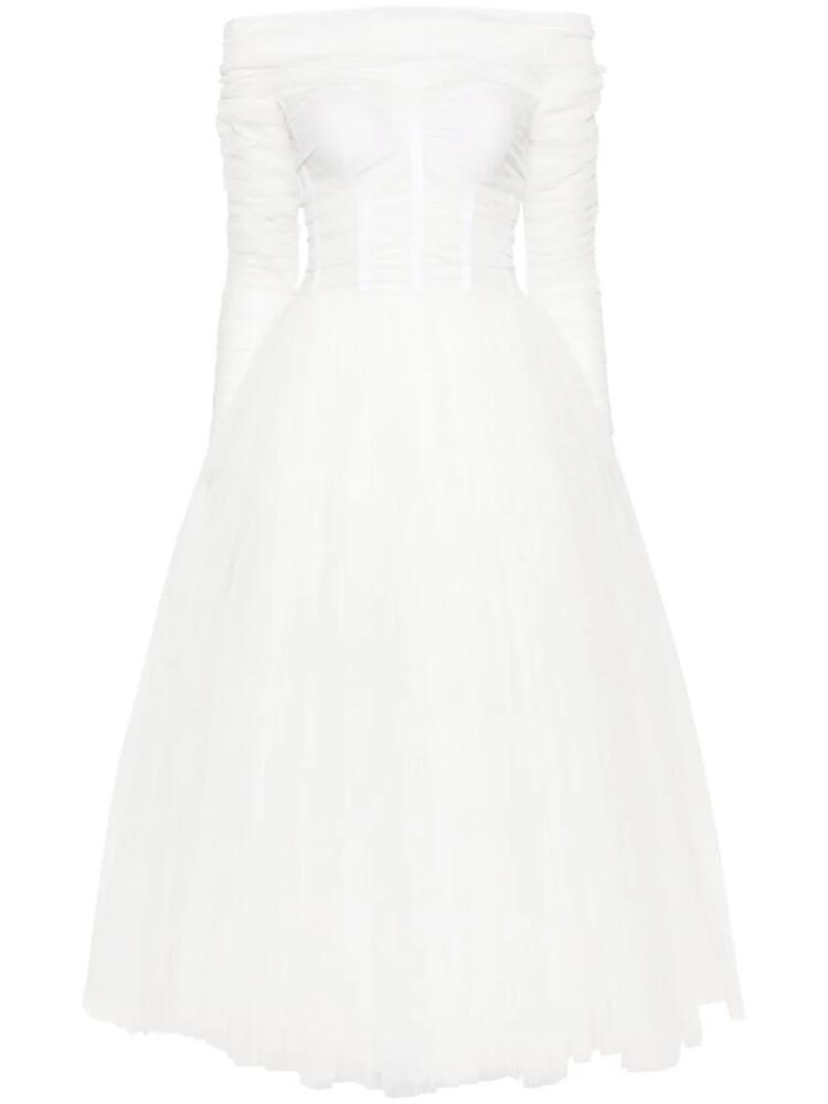 Ana Radu corset tulle midi dress - White Cover