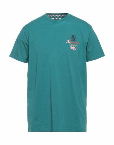 Aquascutum Man T-shirt Deep jade Cotton, Elastane Cover