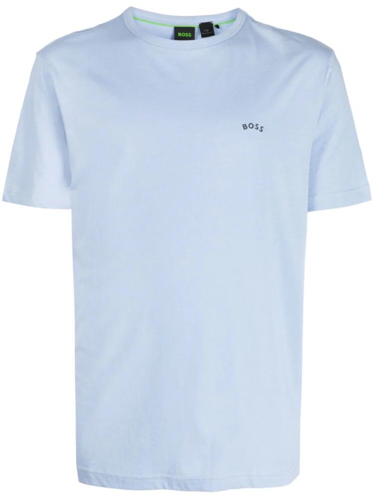 BOSS logo-appliqué cotton T-shirt - Blue Cover