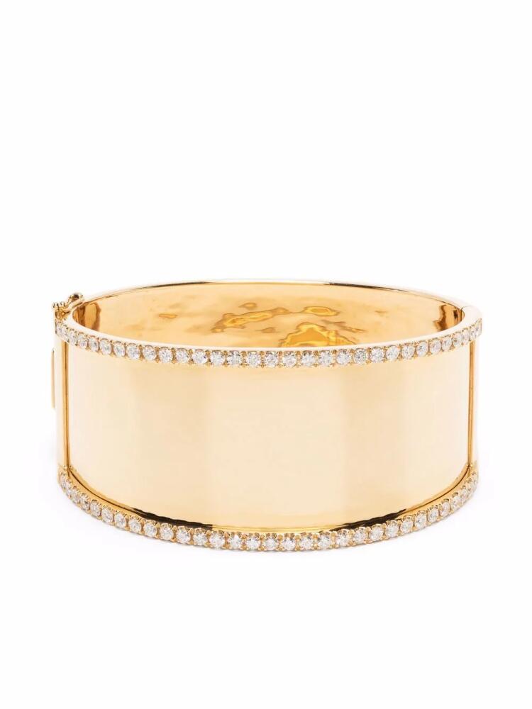 SHAY 18kt yellow gold Jumbo Nameplate diamond bangle Cover