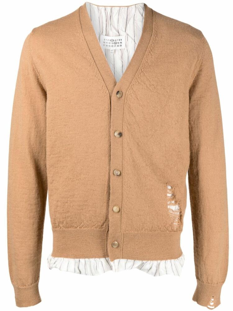 Maison Margiela distressed wool cardigan - Brown Cover