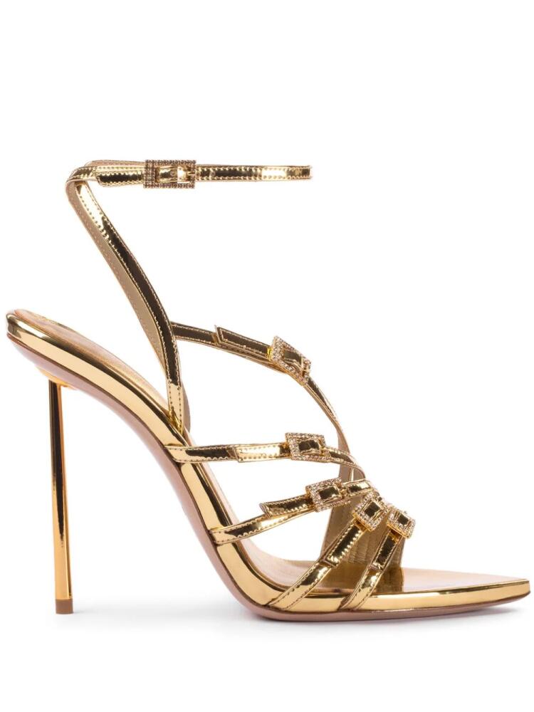 Le Silla 120mm Scarlet strappy sandals - Gold Cover