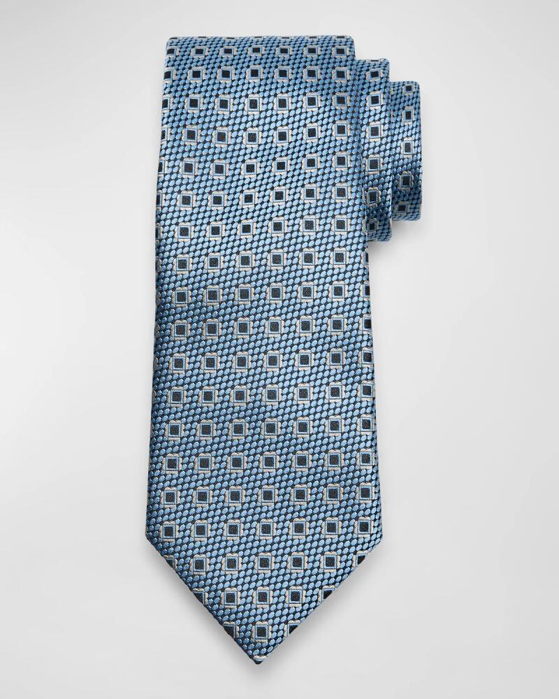 ZEGNA Men's Fancy Boxes Silk Tie Cover