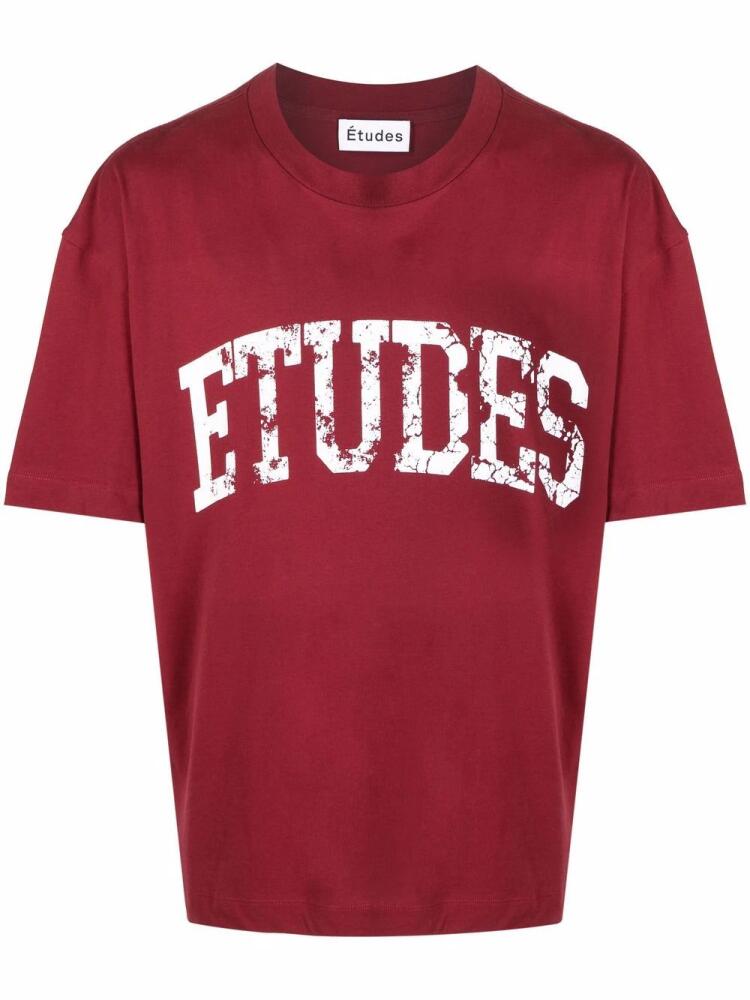 Etudes logo-print short-sleeved T-shirt - Red Cover